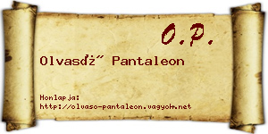 Olvasó Pantaleon névjegykártya
